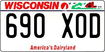 WI license plate 690XOD
