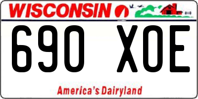 WI license plate 690XOE