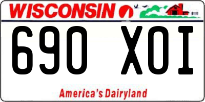 WI license plate 690XOI