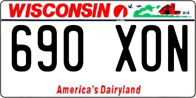 WI license plate 690XON