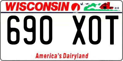 WI license plate 690XOT