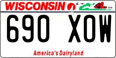 WI license plate 690XOW
