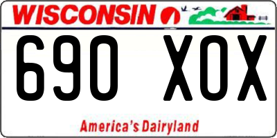 WI license plate 690XOX