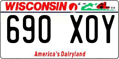 WI license plate 690XOY