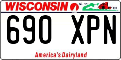 WI license plate 690XPN