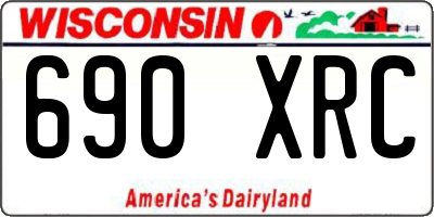 WI license plate 690XRC