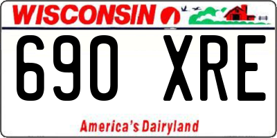 WI license plate 690XRE