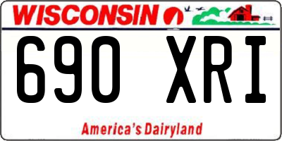 WI license plate 690XRI