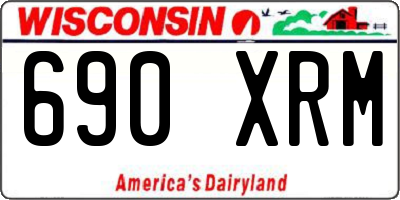 WI license plate 690XRM