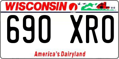 WI license plate 690XRO