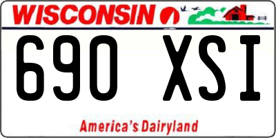 WI license plate 690XSI