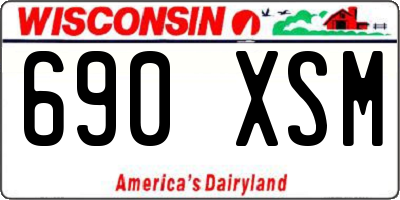 WI license plate 690XSM