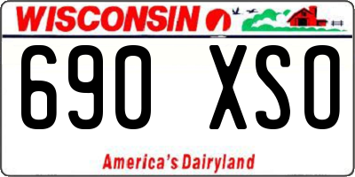 WI license plate 690XSO
