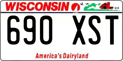 WI license plate 690XST