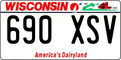 WI license plate 690XSV