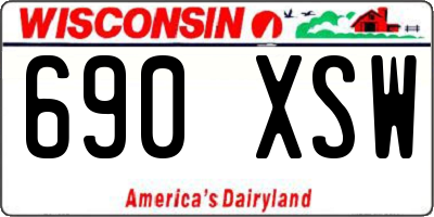 WI license plate 690XSW