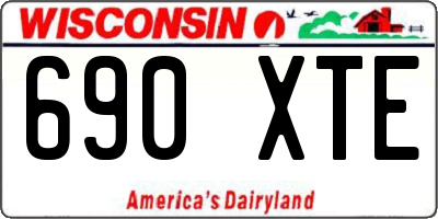 WI license plate 690XTE