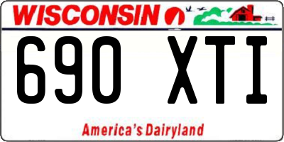 WI license plate 690XTI