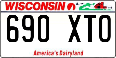 WI license plate 690XTO