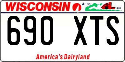 WI license plate 690XTS