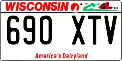 WI license plate 690XTV