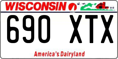 WI license plate 690XTX