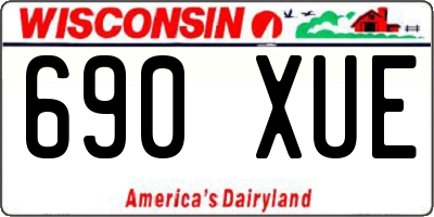 WI license plate 690XUE