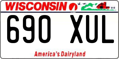 WI license plate 690XUL