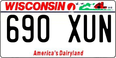 WI license plate 690XUN