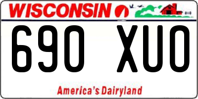 WI license plate 690XUO