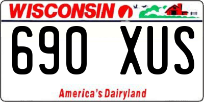 WI license plate 690XUS