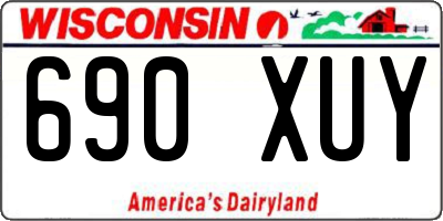 WI license plate 690XUY