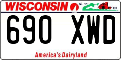 WI license plate 690XWD