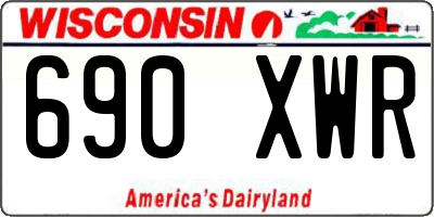 WI license plate 690XWR