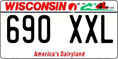 WI license plate 690XXL