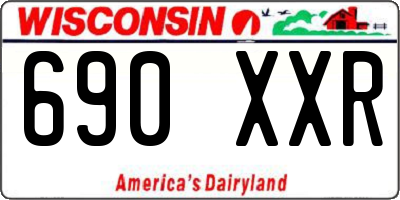 WI license plate 690XXR