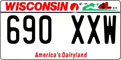 WI license plate 690XXW
