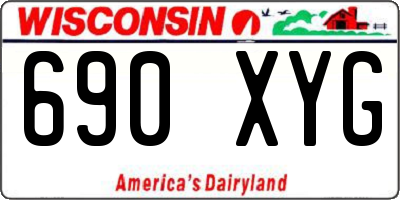 WI license plate 690XYG