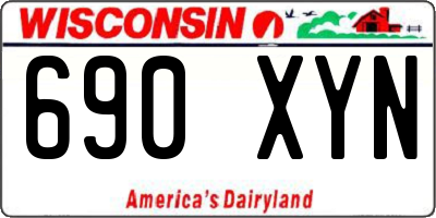 WI license plate 690XYN