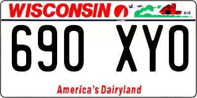 WI license plate 690XYO