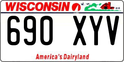 WI license plate 690XYV