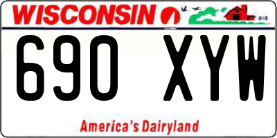 WI license plate 690XYW