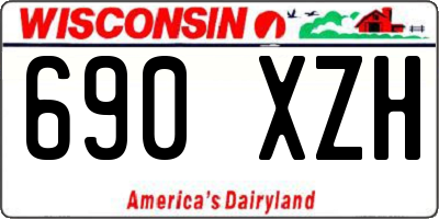 WI license plate 690XZH