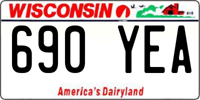 WI license plate 690YEA