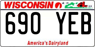 WI license plate 690YEB