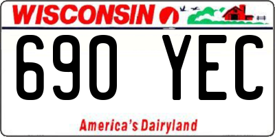 WI license plate 690YEC