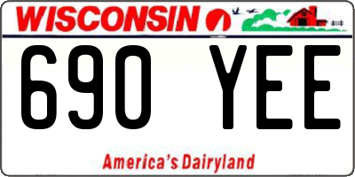 WI license plate 690YEE