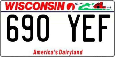 WI license plate 690YEF