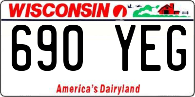 WI license plate 690YEG