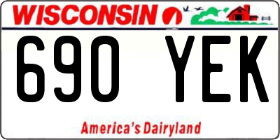 WI license plate 690YEK